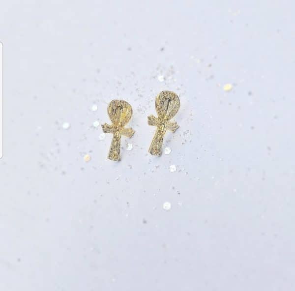 key of life tiny earrings