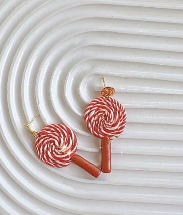 Christmas, handmade, polymer clay, earrings