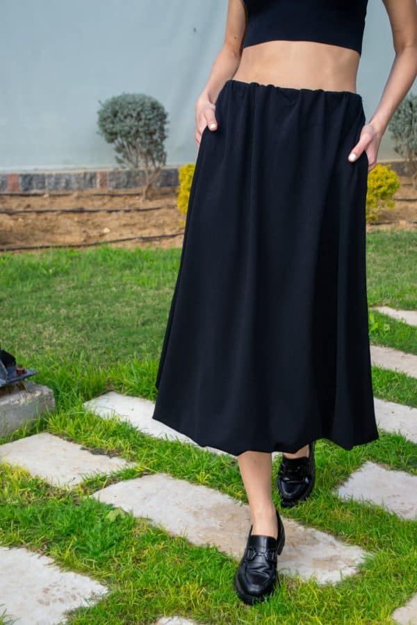 black ballon skirt