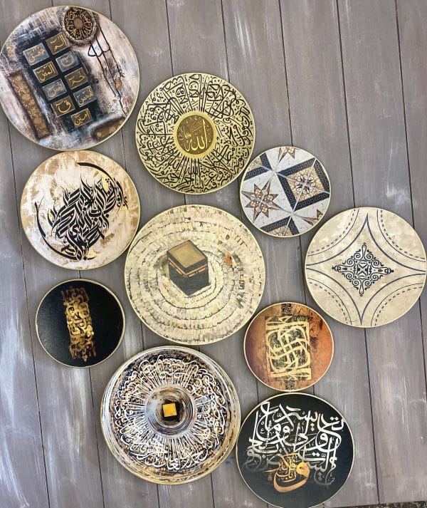 Islamic Black x Beige Wall Plates Collection