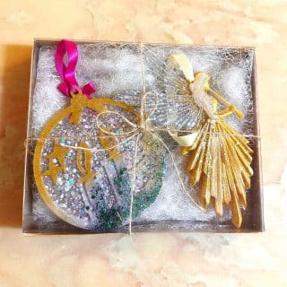 christmas candles ornament and angel