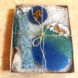 shell beach coaster, bookmark and magnet