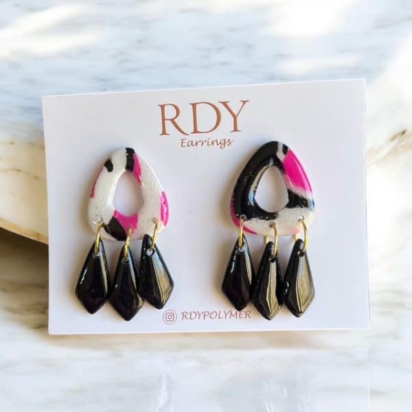 Rody Pink - Oval earrings