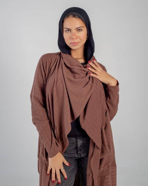 Multi way wrap cardigan brown