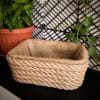 Country style storage basket - 100% natural jute