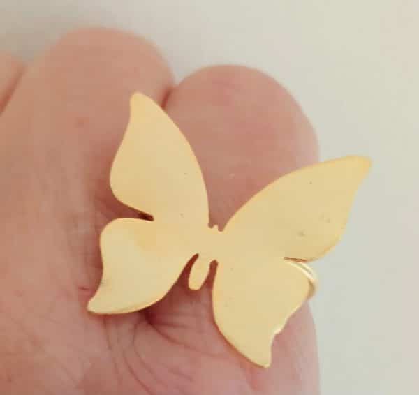 Goldplated butterfly ring