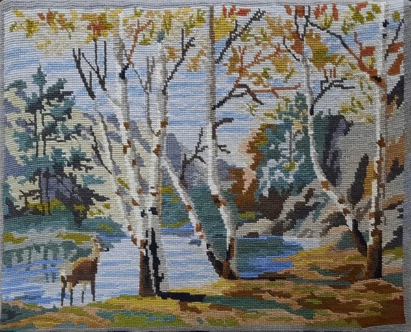 Deer by the River Needlepoint Canvas