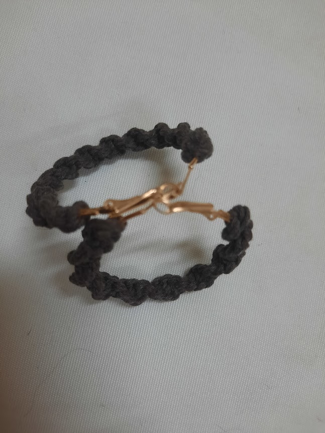 Minimalist Handmade Dark Brown Braided Hoop Earrings 6 20241106 213557