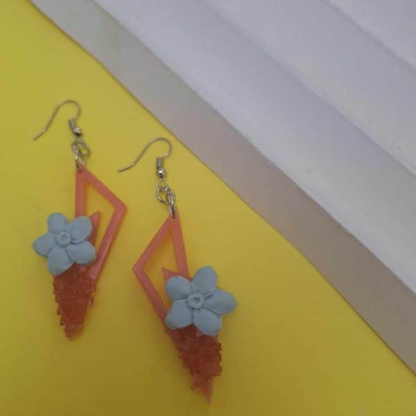 one of a kind resin earrings