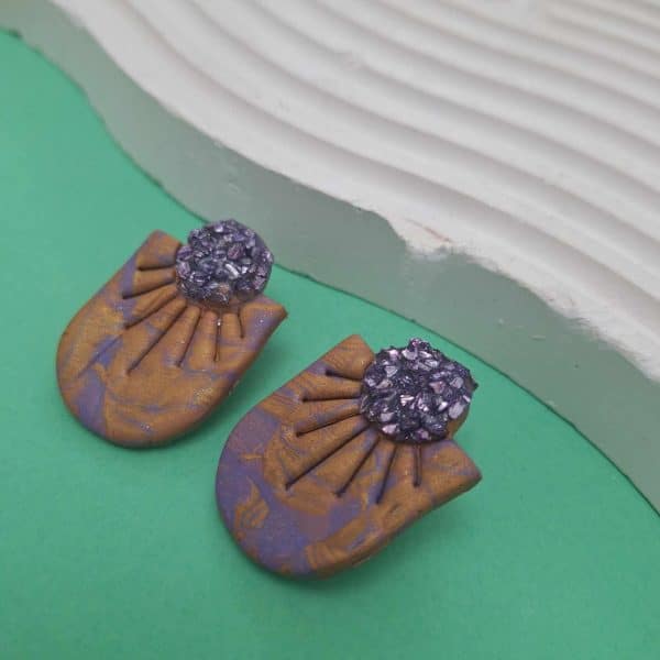 polymer clay earrings royal