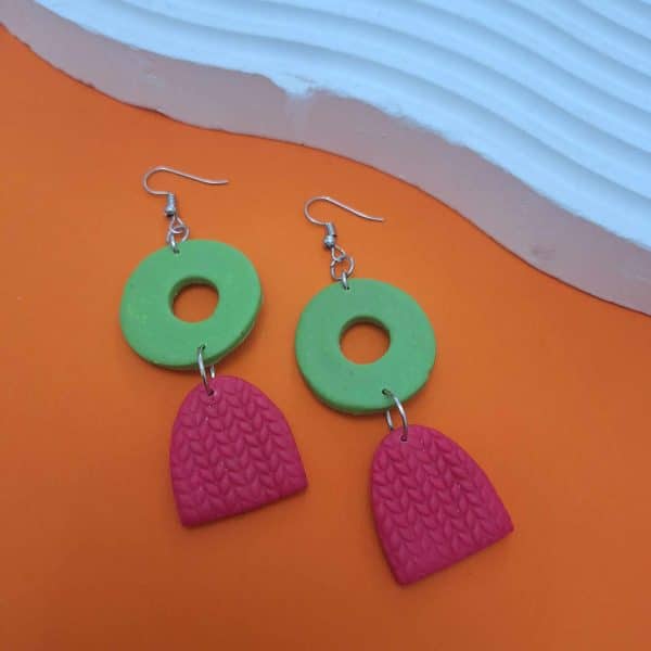 polymer clay earrings donut