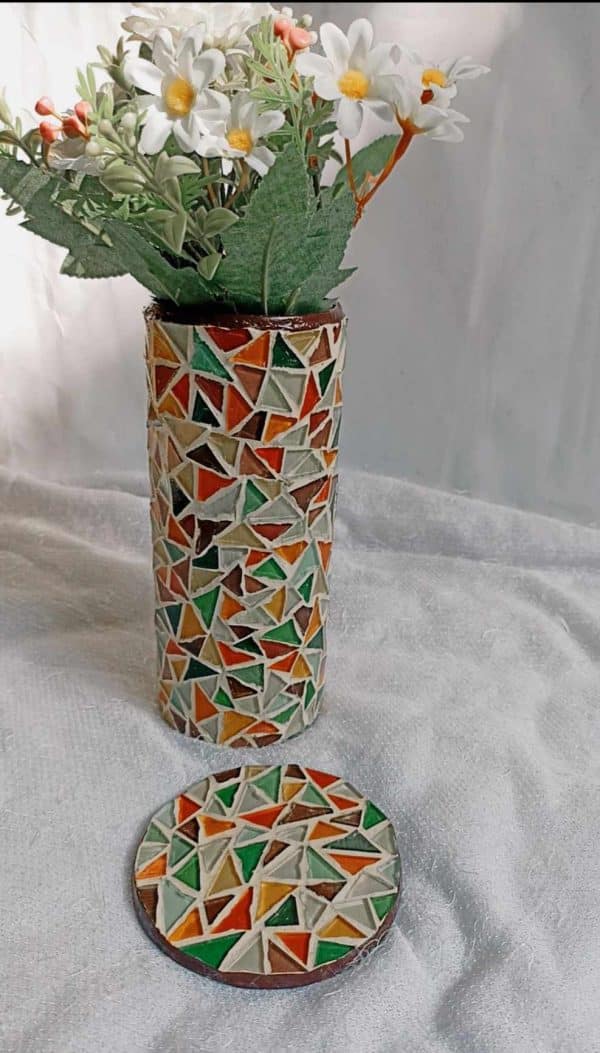 Autumn Vibes mosaic vase