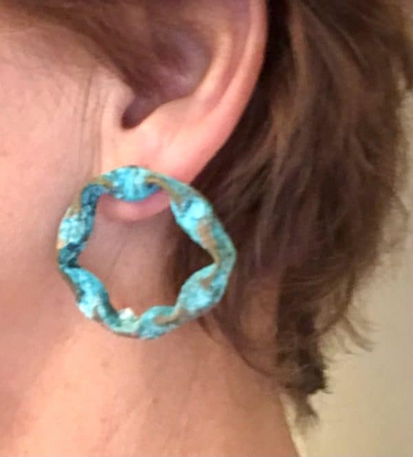 Boho blue rusty earrings