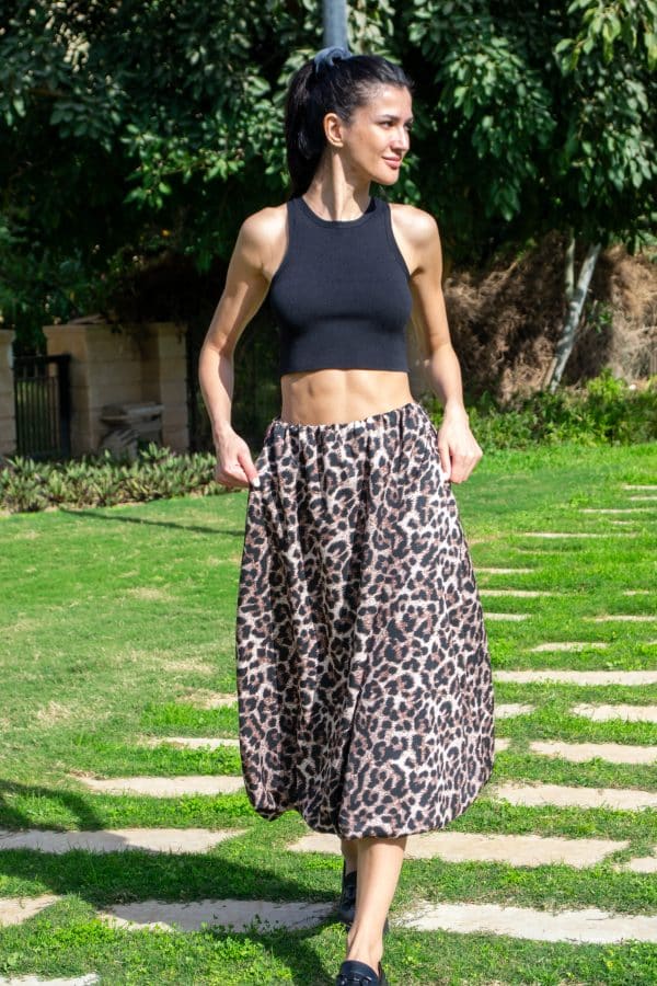 leopard ballon skirt