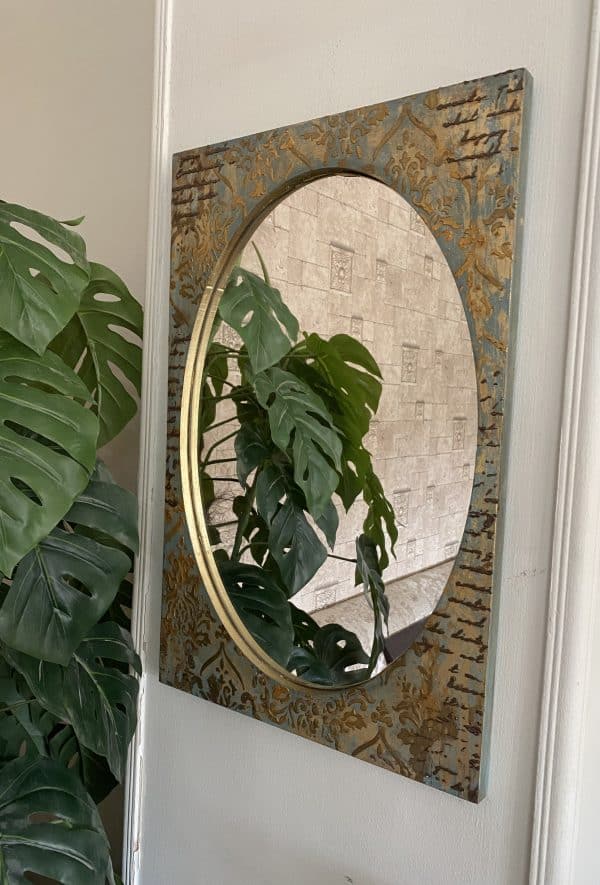 Blue Gold Vintage Mirror