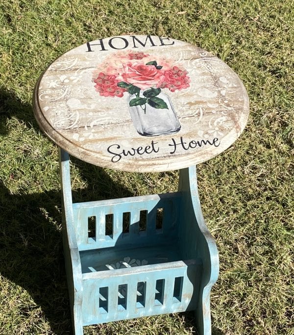 Home Sweet Home Blue Side Table