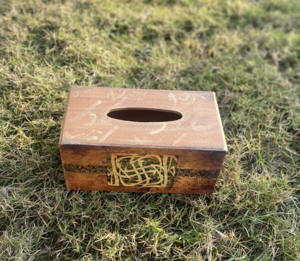 Tissue Box Arabic Design Brown