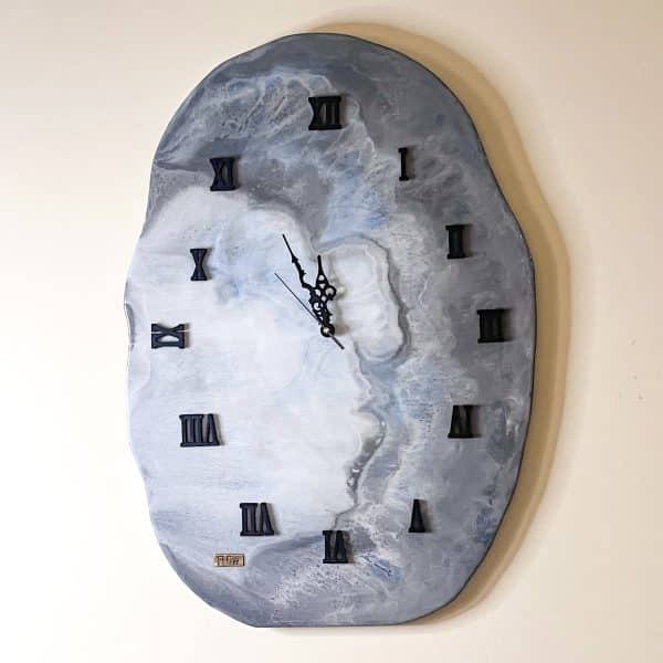 Grey / Blue Agate Wall-Clock