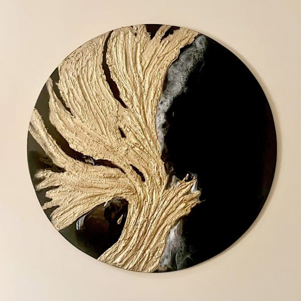 Textured Epoxy Round Painting