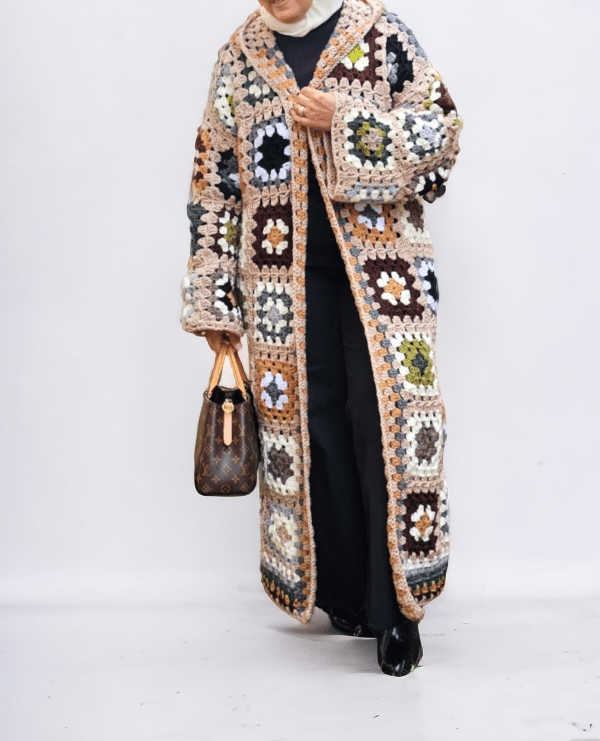 Patchwork long cardigan