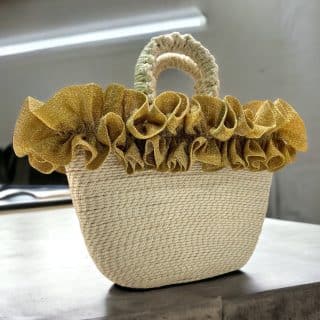 Gold ruffles bag