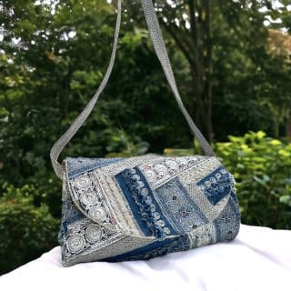 silver denim crossbag