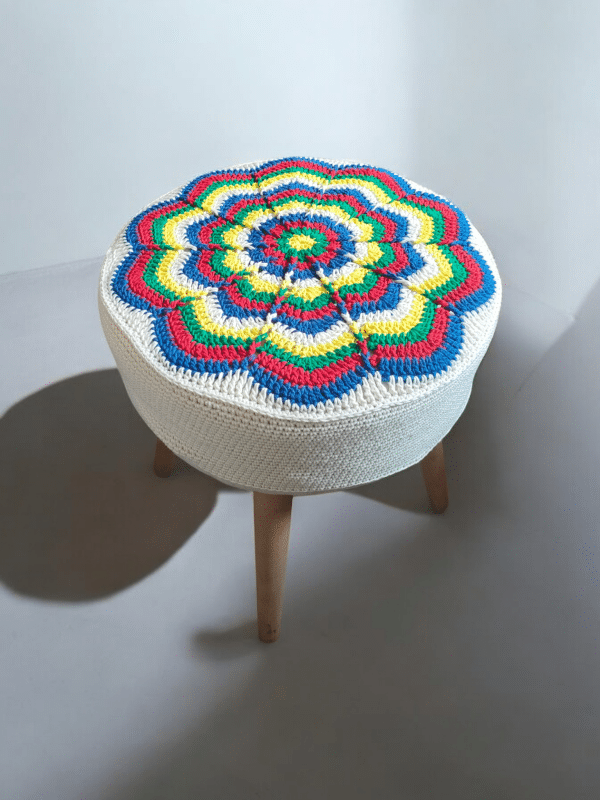 Crochet themed stool