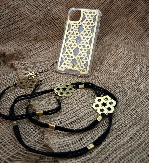 Islamic Hexagon Design Set (Mobile cover + Chain)