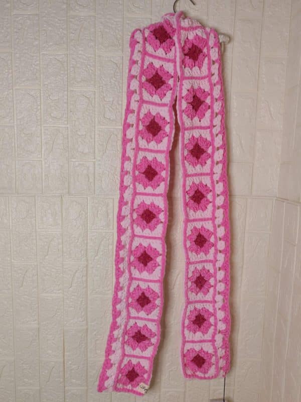 Pink velvet scarf