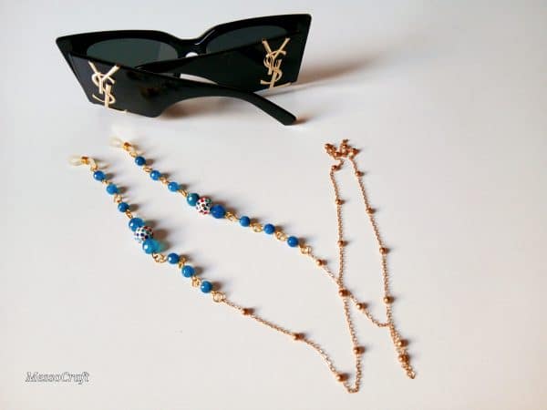 blue agate glasses chain