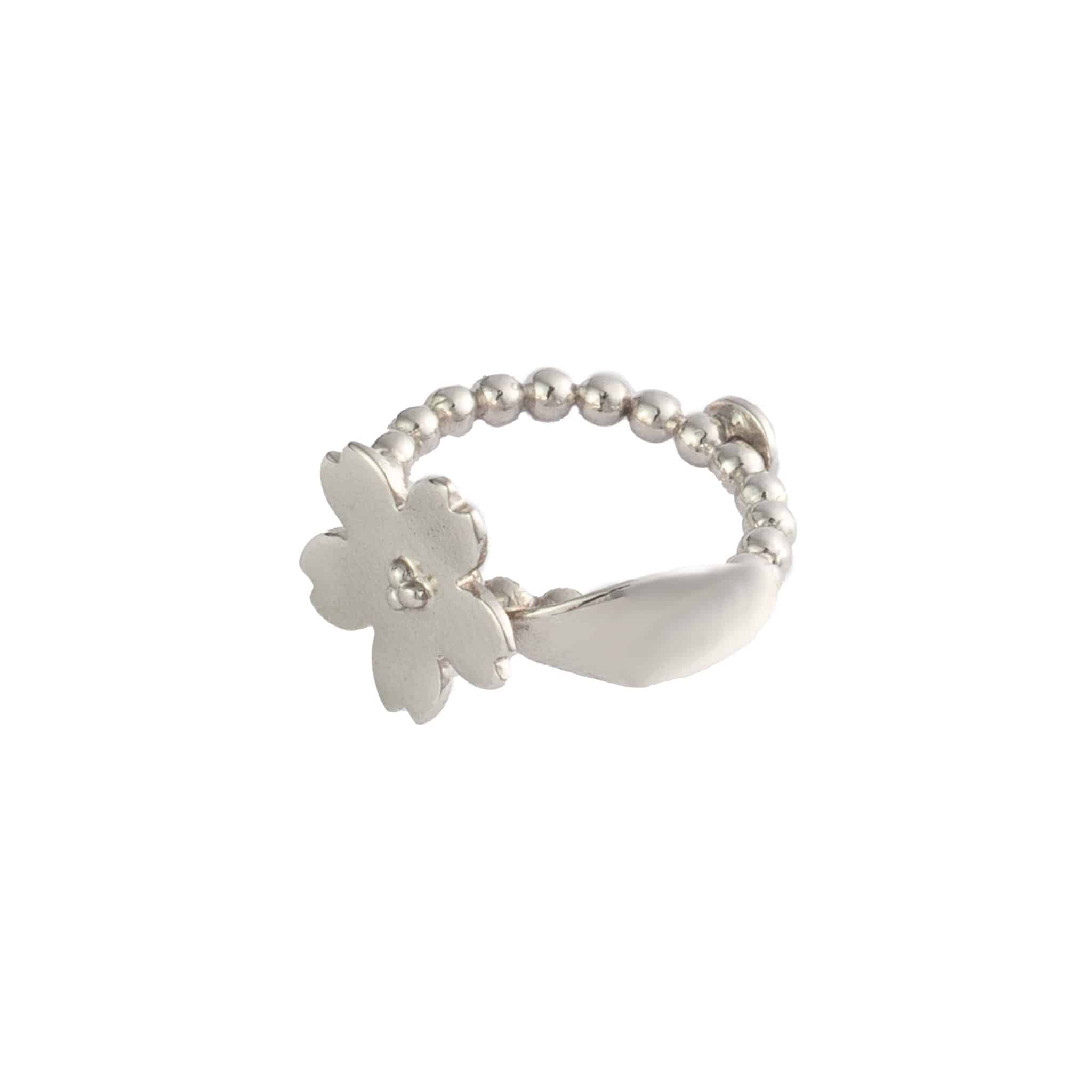 Flowery Collection- Silver Ball Ring With Silver Flower & Leaf 2 923 scaled