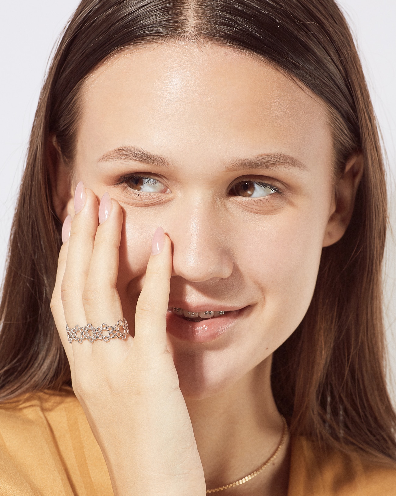 Dentellier Collection , Double Fingers Band Ring 4 Dentellier Double Ring SZR278.2