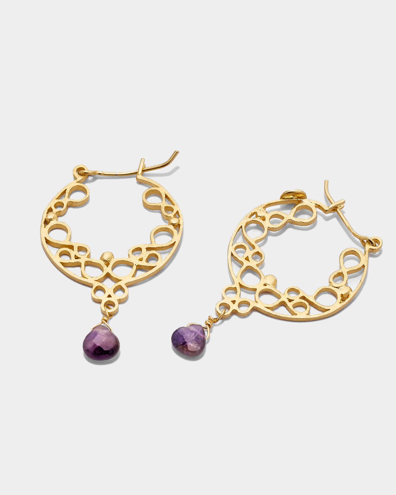 Filigree Collection, Filigree Amethyst Drop Earrings 3 Filigree Earring Amethyst Drop SZE249 KF E26 J SZ E29.2
