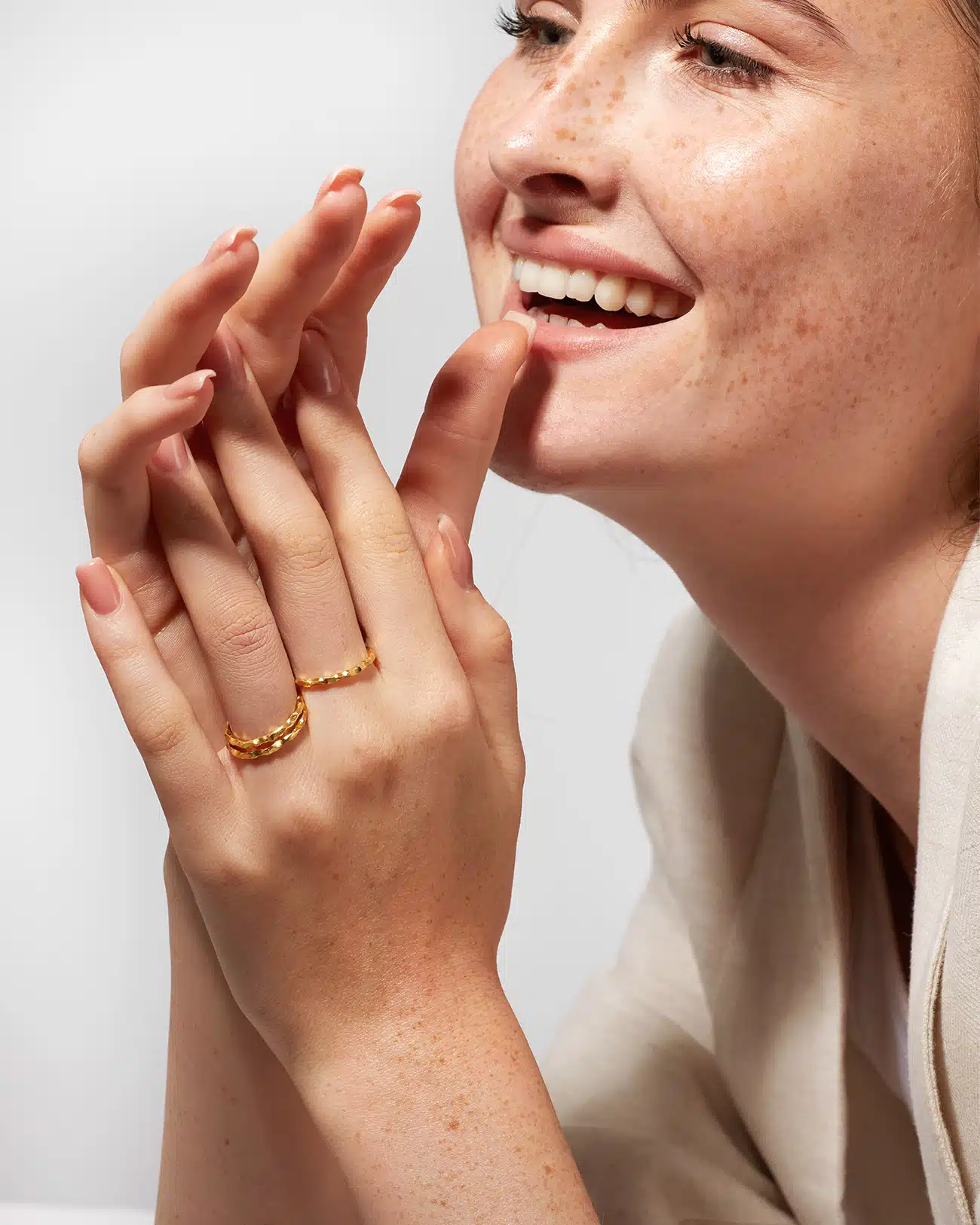 Just Rings Collection, Stacking Grooves Ring 9 Grooves Gold Stacking Rings SZR252.2