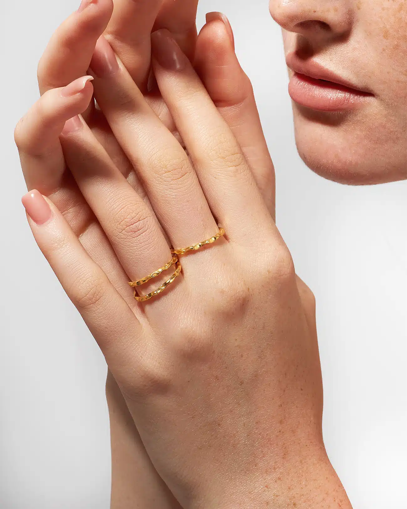 Just Rings Collection, Stacking Grooves Ring 2 Grooves Gold Stacking Rings SZR252.3