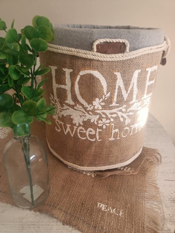 Burlap & Linen Basket