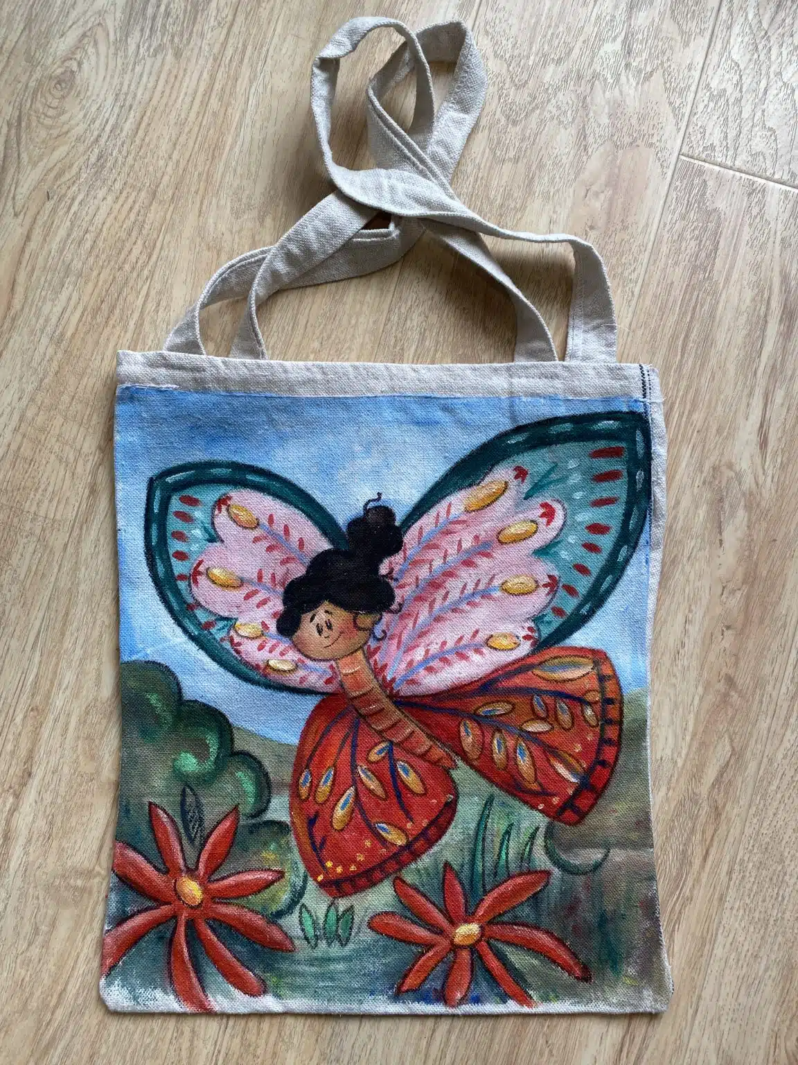 Hand painted tote bag 6 IMG 6057 scaled