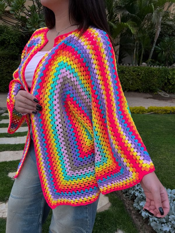 Colorful Crochet Cardigan