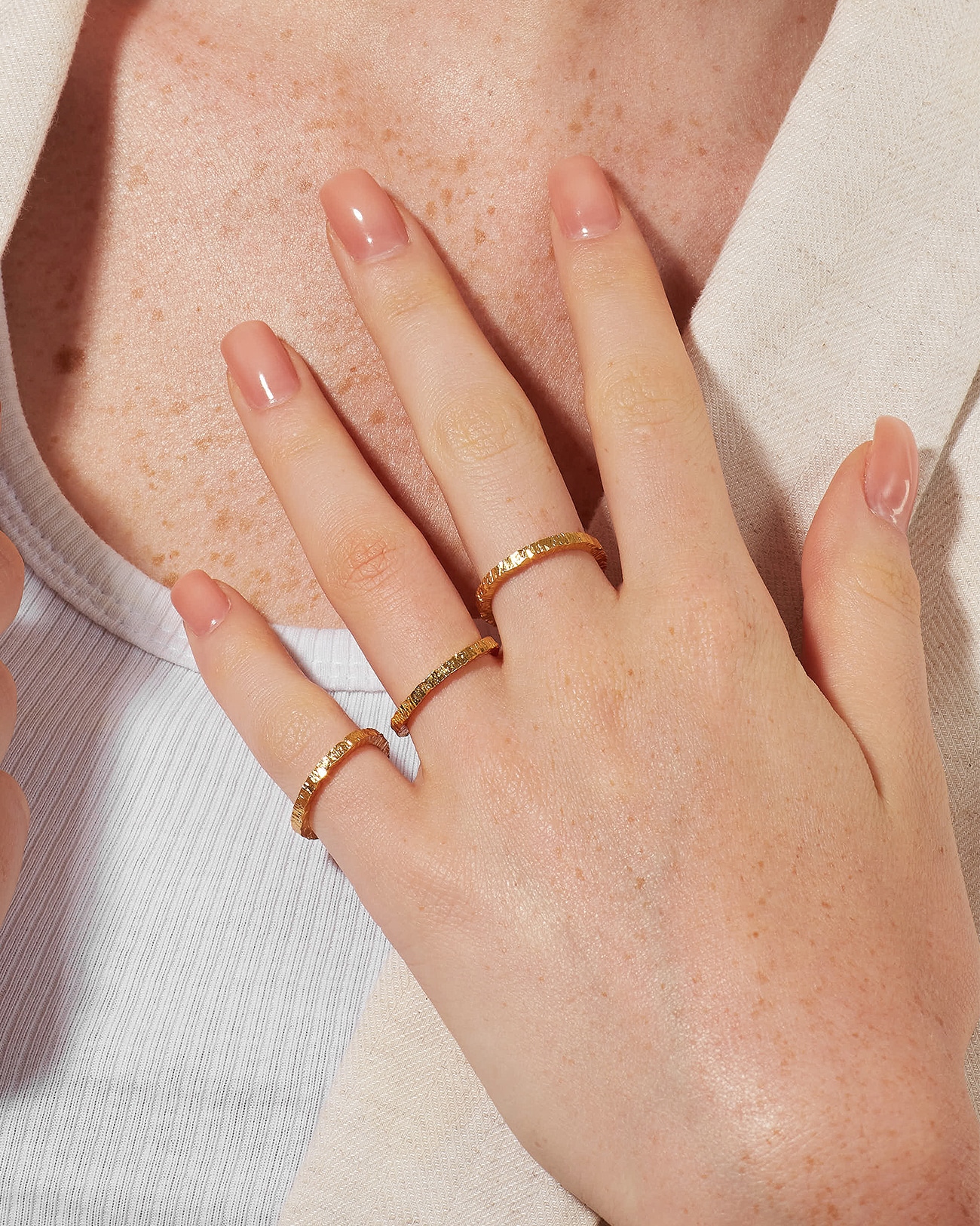 Just Rings Collection, Stacking Lines Ring 9 Lines Gold Stacking Rings SZR248.4