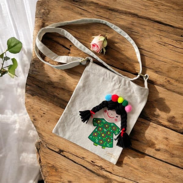 Handpainted Fabric Cotton cross Bag