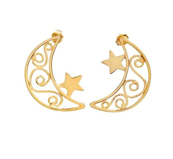 Summer Night Collection, Crescent Moon & Stars Earrings