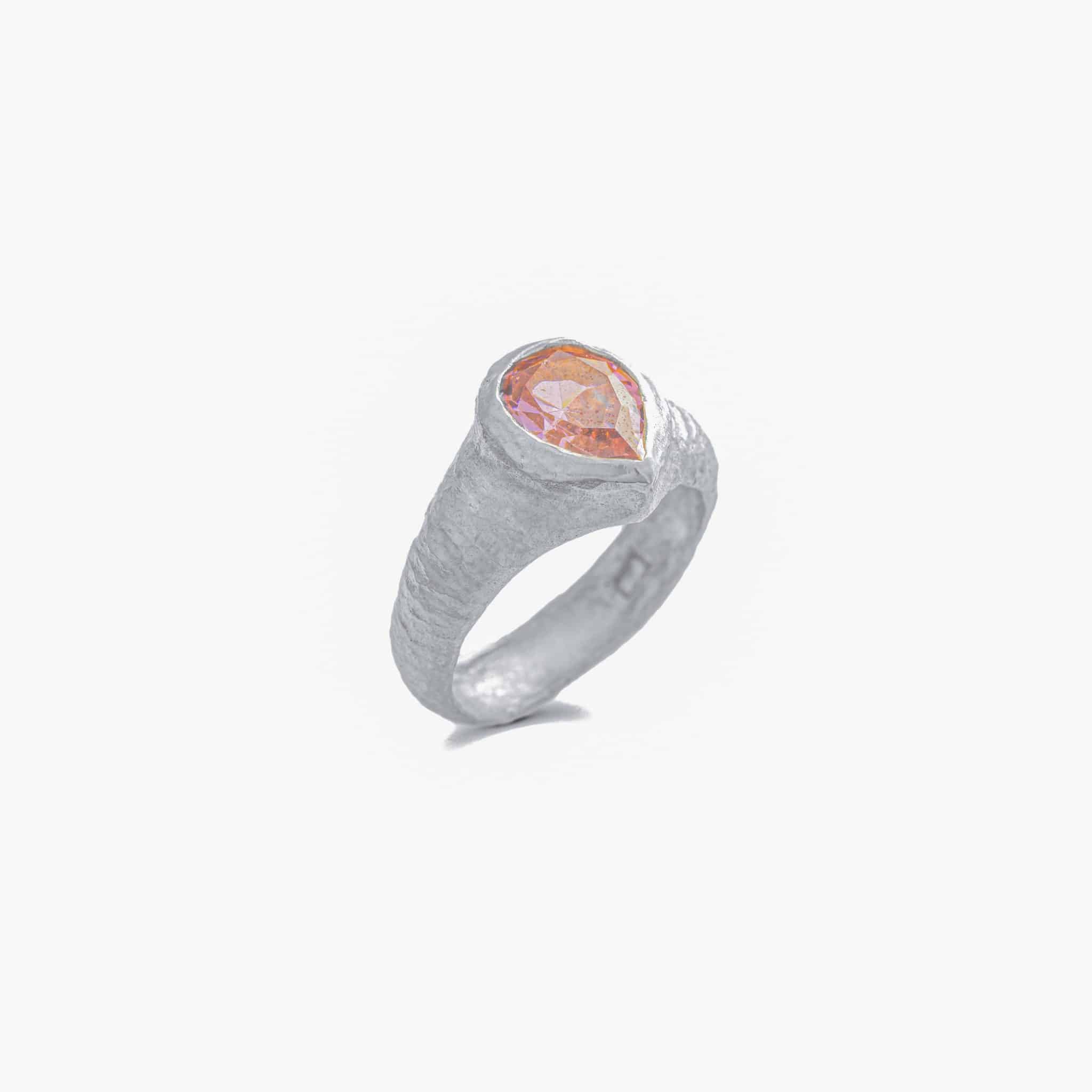 Just Ring Collection , Big Zircon Pink drop Ring 1 Just Ring Collection , Big Zircon Pink drop Ring