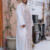 Linen with Lined Chiffon and Gold Trim Abaya