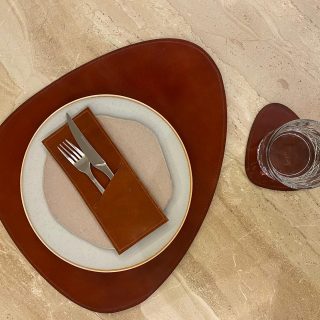 Oval Placemats made of genuine leather