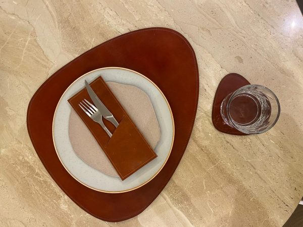 Oval Placemats made of genuine leather