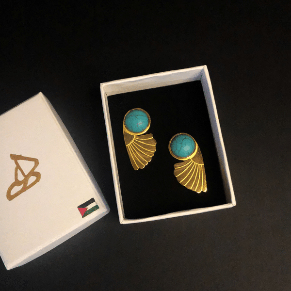 Handmade Turquoise Lotus earring for women