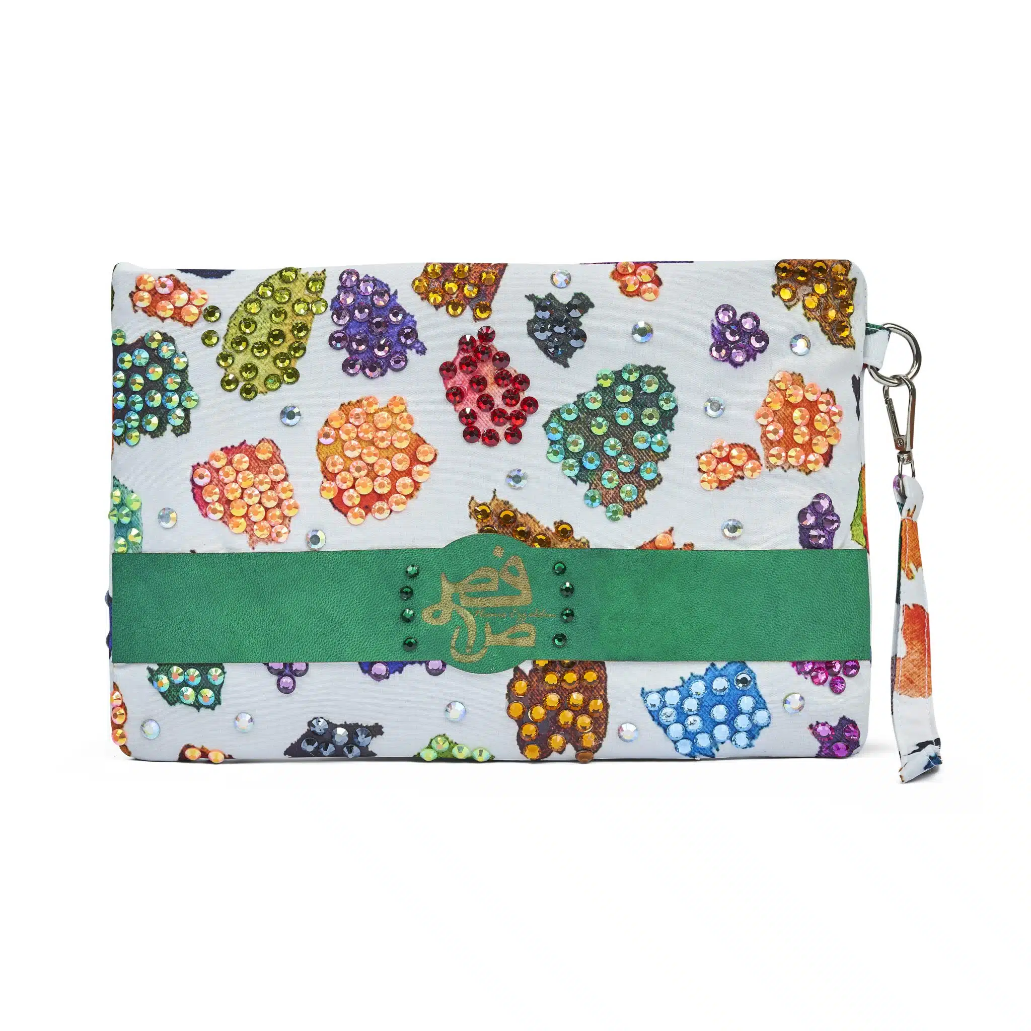 Cow Print Rhinestones Clutch - Large 1 Cow Print Rhinestones Clutch - Large