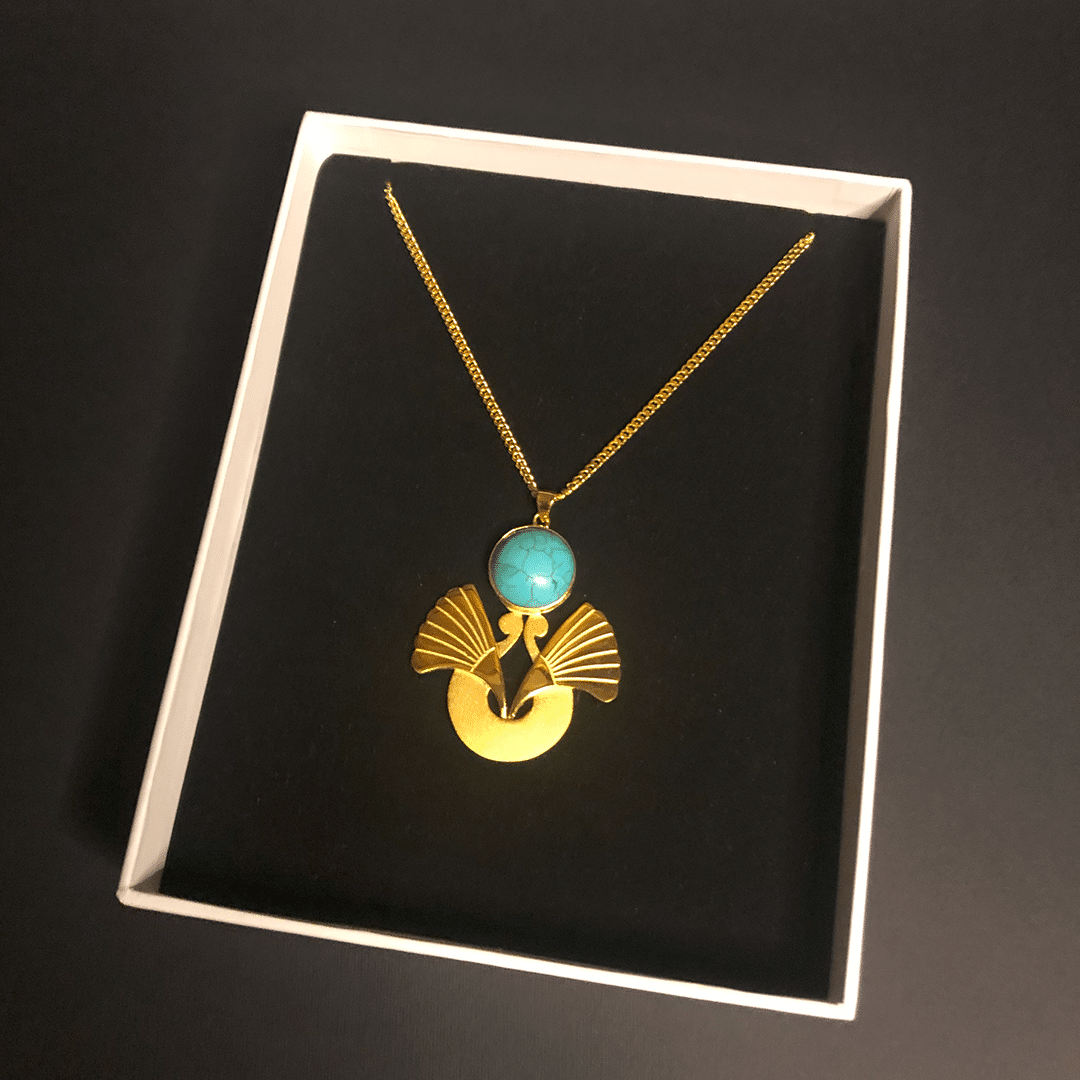 Handmade Turquoise Lotus necklace for women 2 jgjg