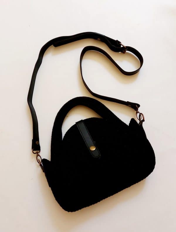 Noir Braided cotton Cord Bag