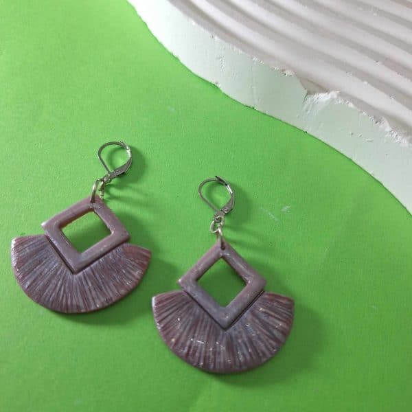 polymer clay earrings "macrame"